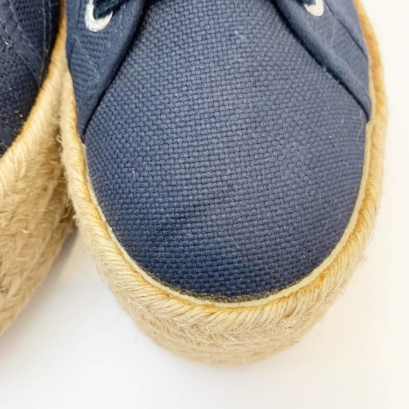 Superga Navy Blue Platform Espadrille Flats - Picture 4 of 6